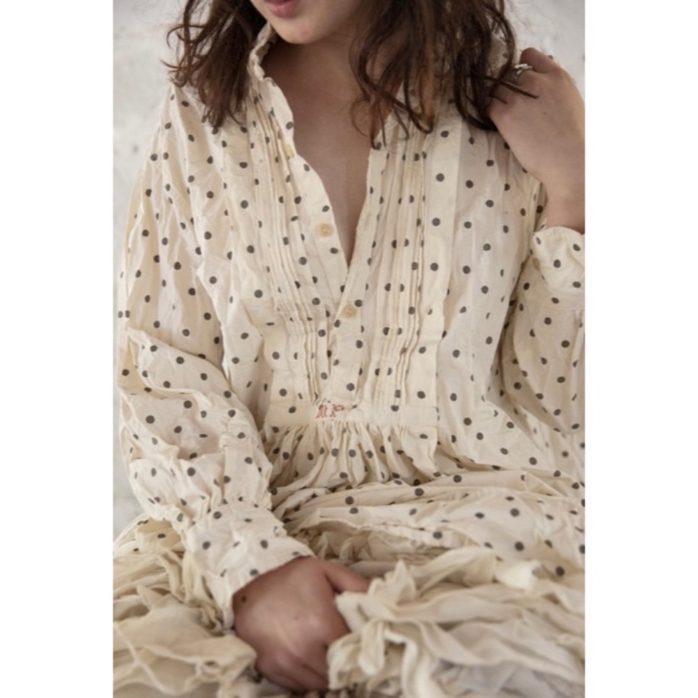 Magnolia Pearl French Cotton Poplin Cordelia Night Shirt/Dress in
"Freckles"